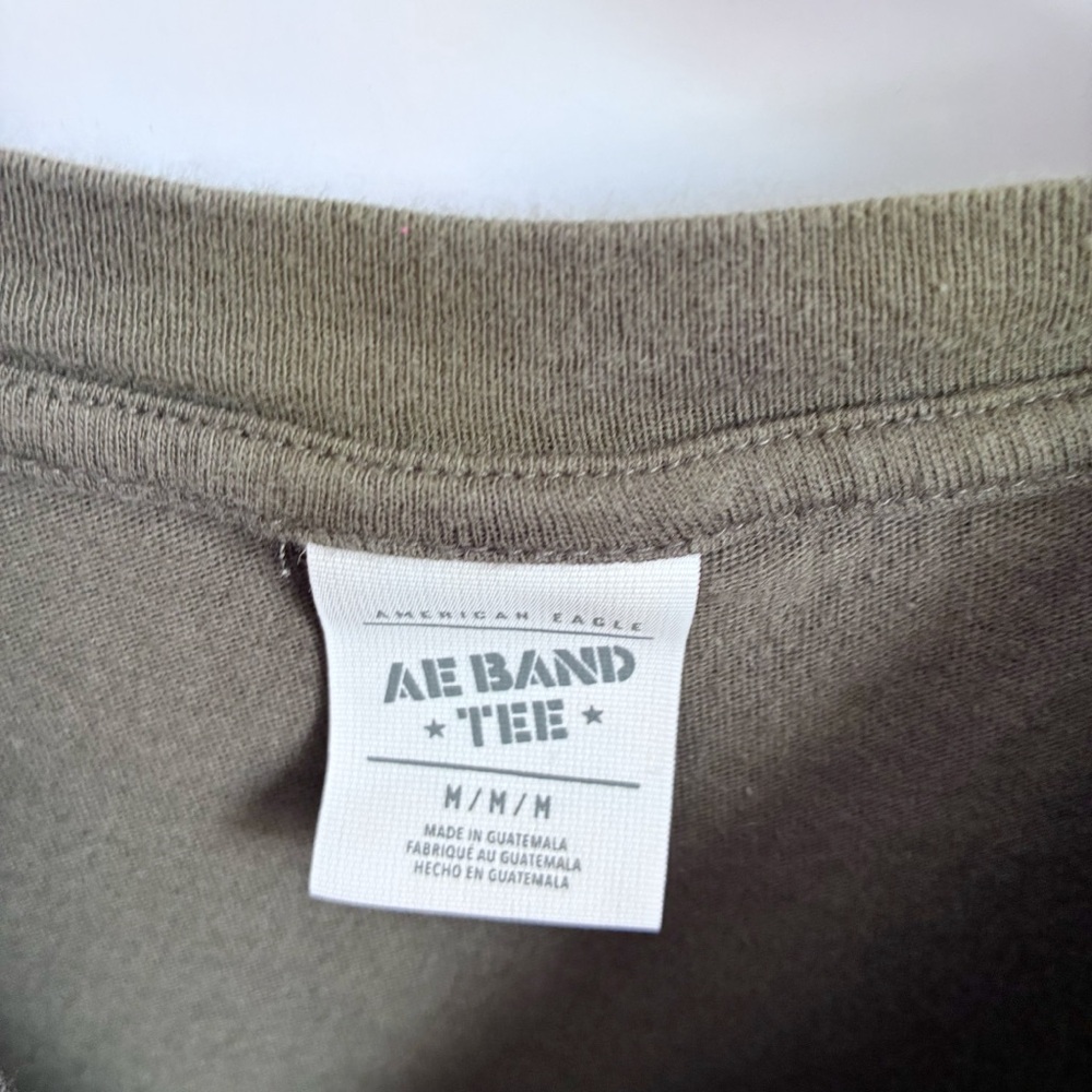 American Eagle band t-shirt green olive AC/DC short sleeves cotton logo - Picture 5 of 7